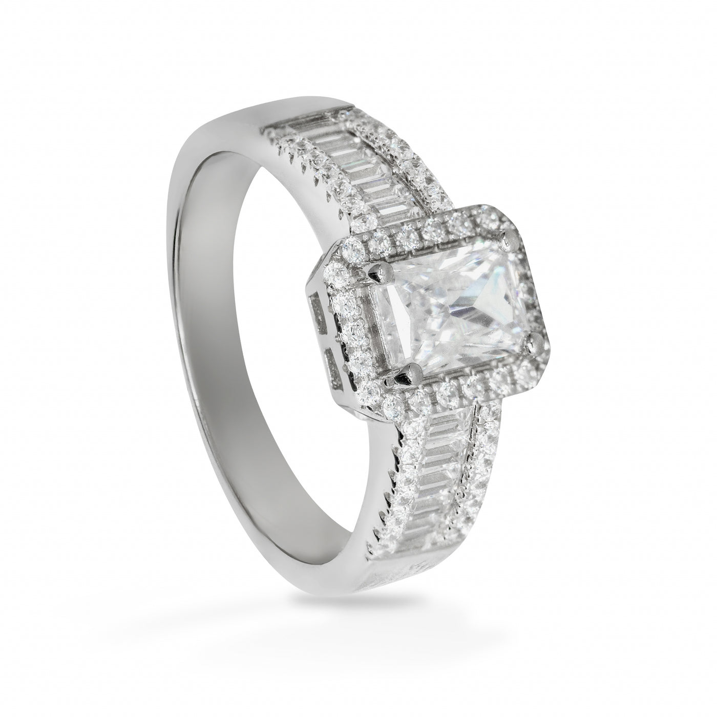 Salomé Cubic Solitaire Pave - Ring