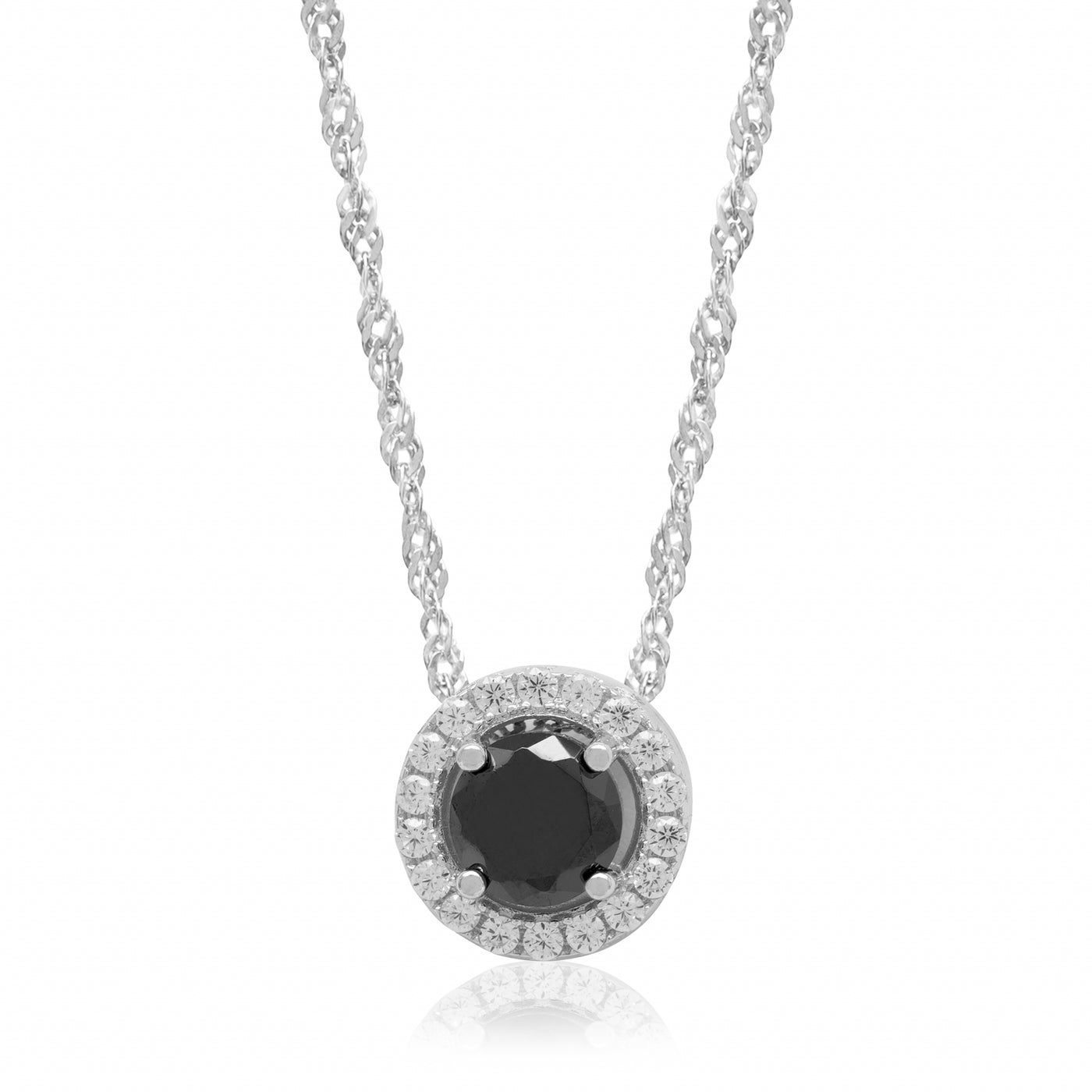 Black Dalia - Silver Necklace