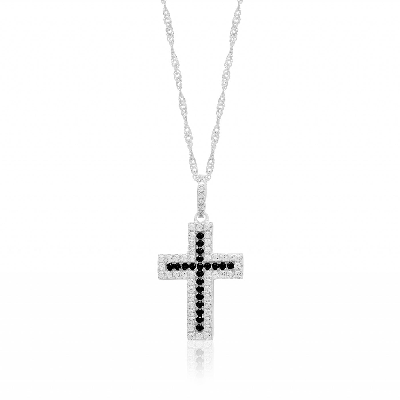 Black and White Cross - Necklace