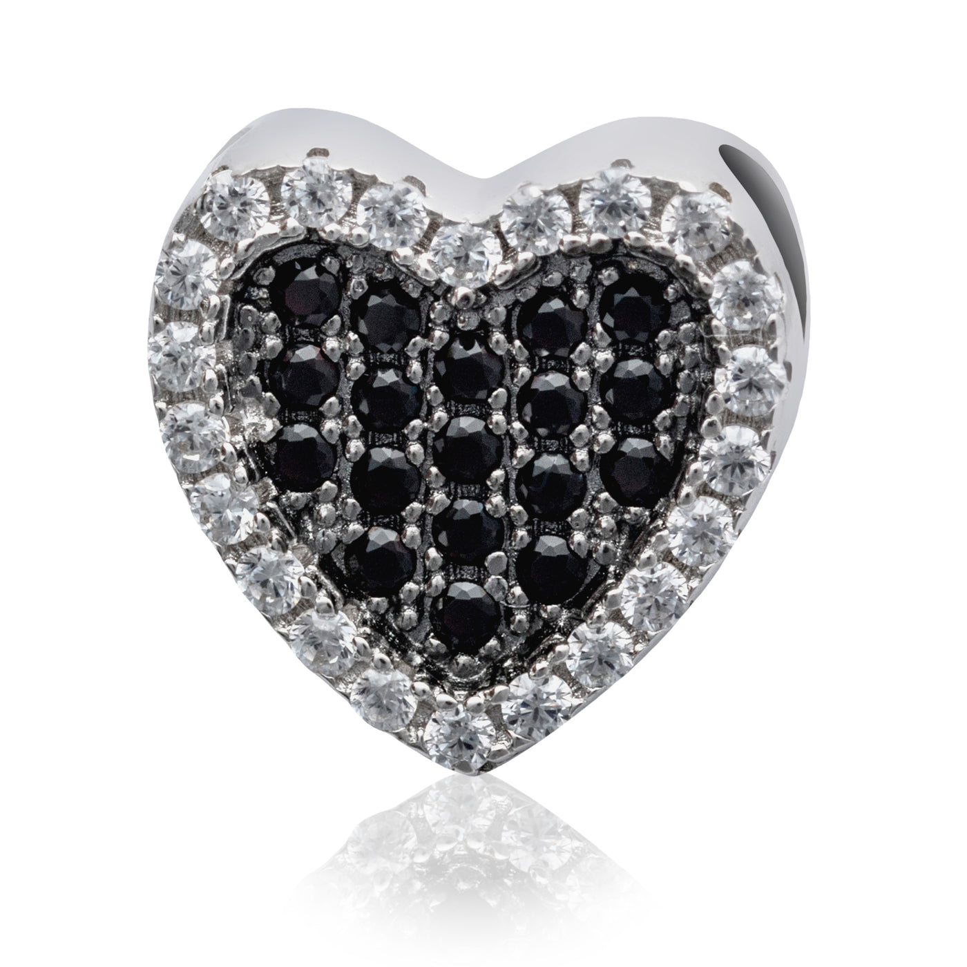 Coeur Dalia Noir - Collier Argent