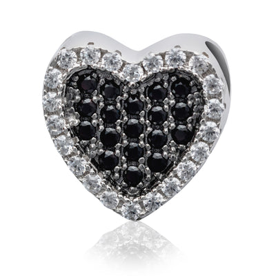 Coeur Dalia Noir - Collier Argent