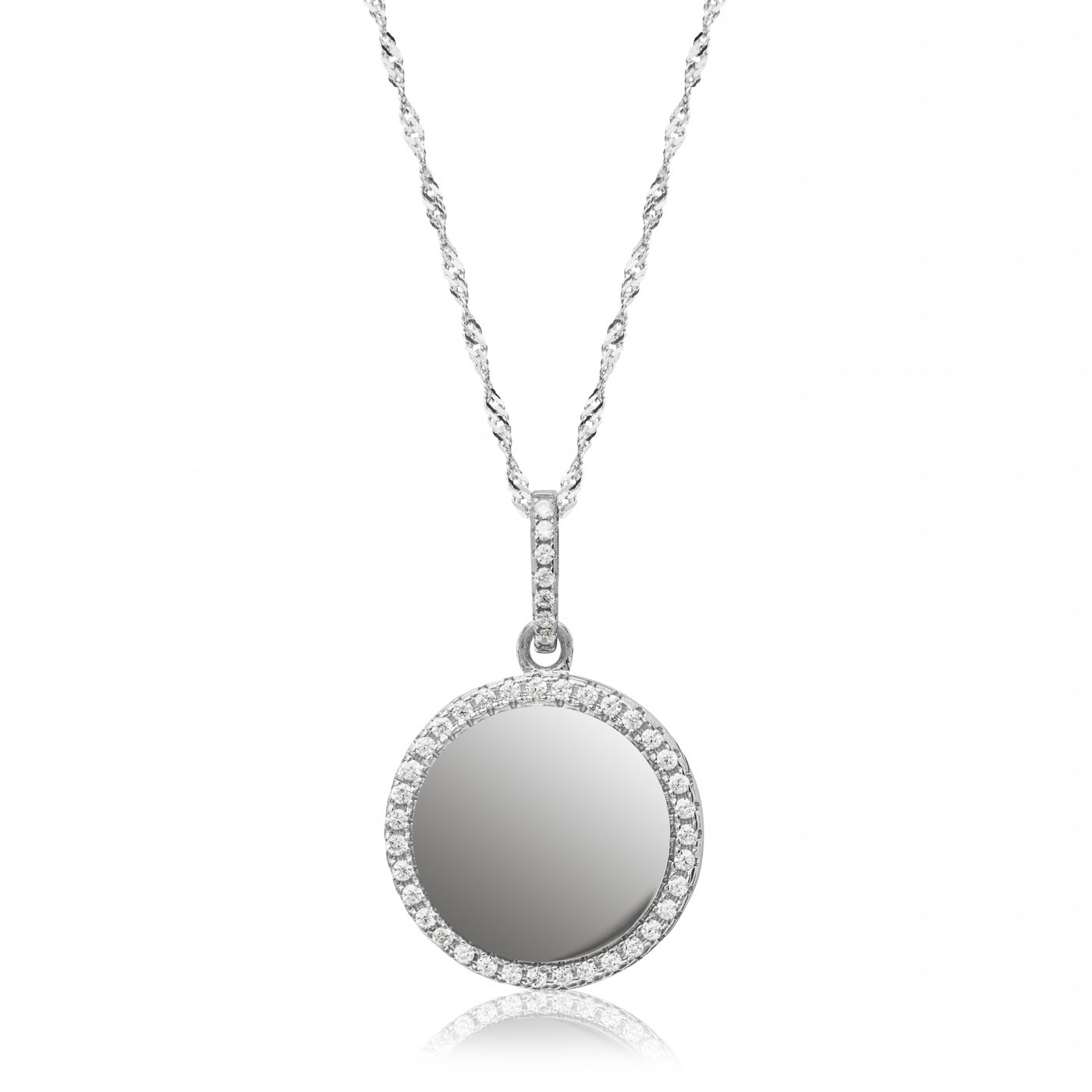 Circle Whiteout Stoned - Necklace