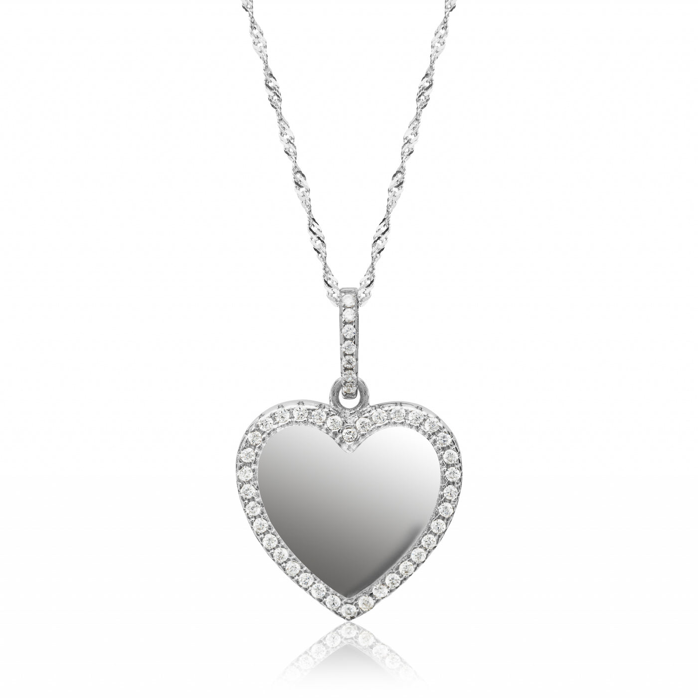 Heart Whiteout Contour - Necklace
