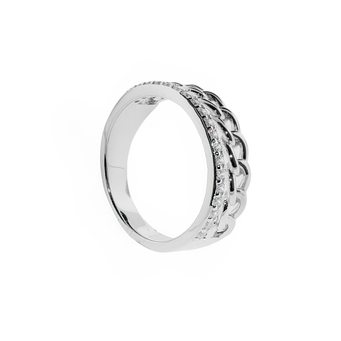 Agathe Channel Solitaire Pavé - Bague