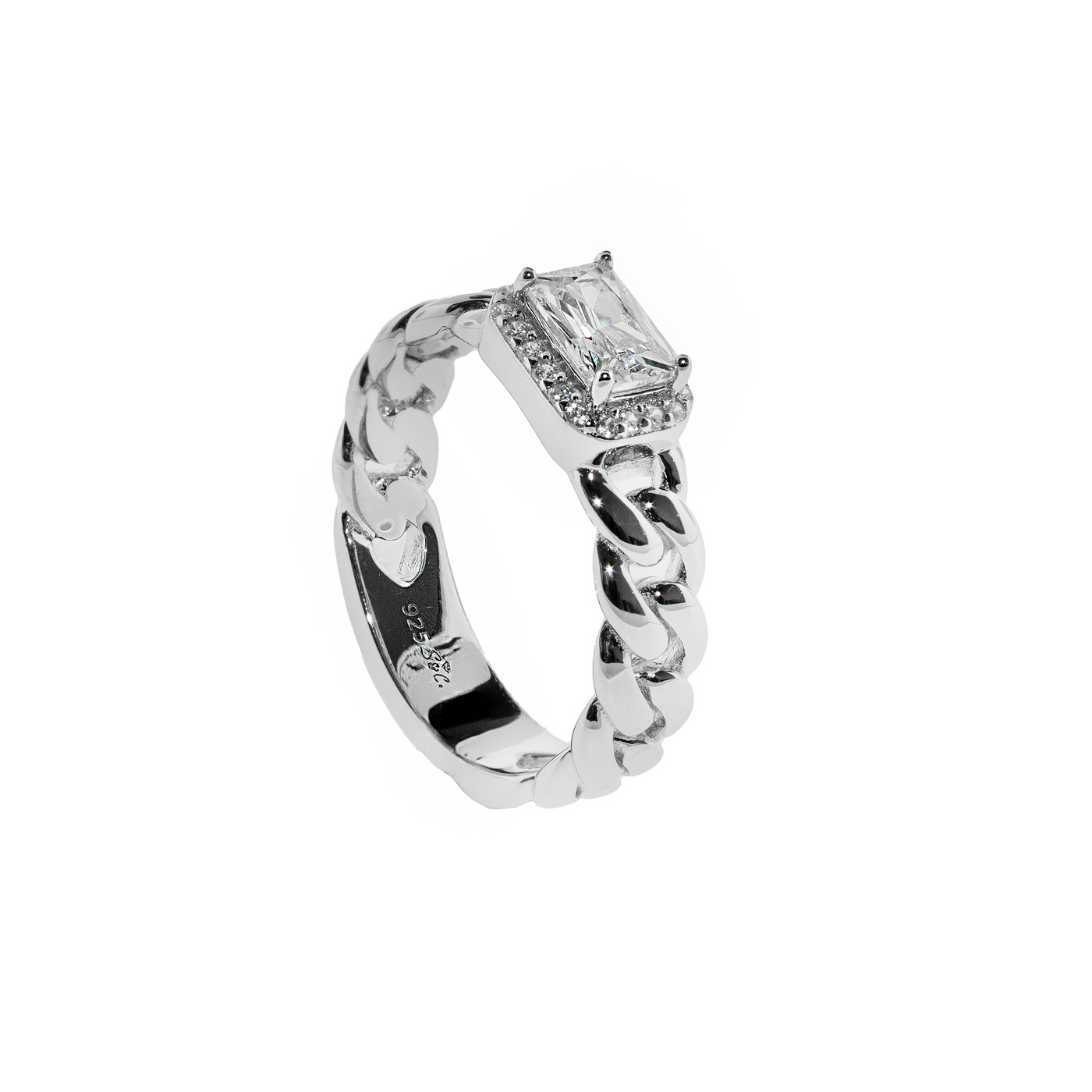 Agathe Channel Solitaire Pavé - Bague