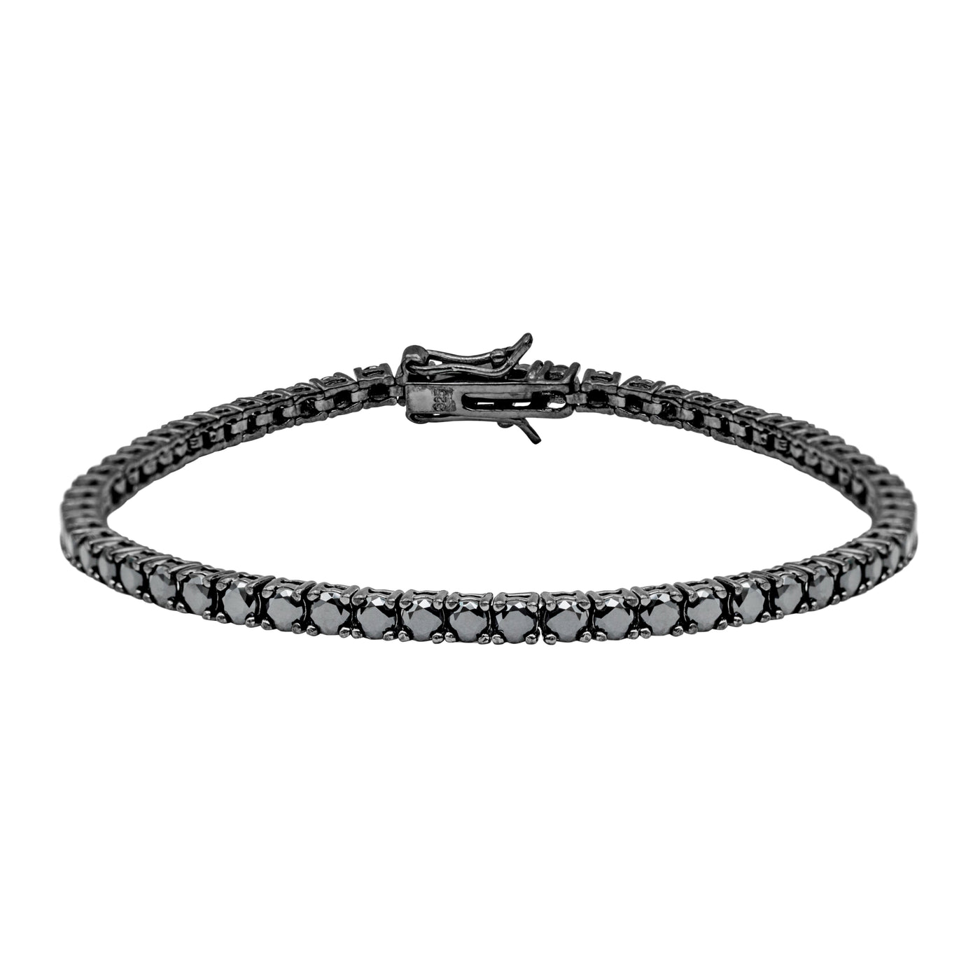 Agnes Noir Rhodié - Bracelet Tennis