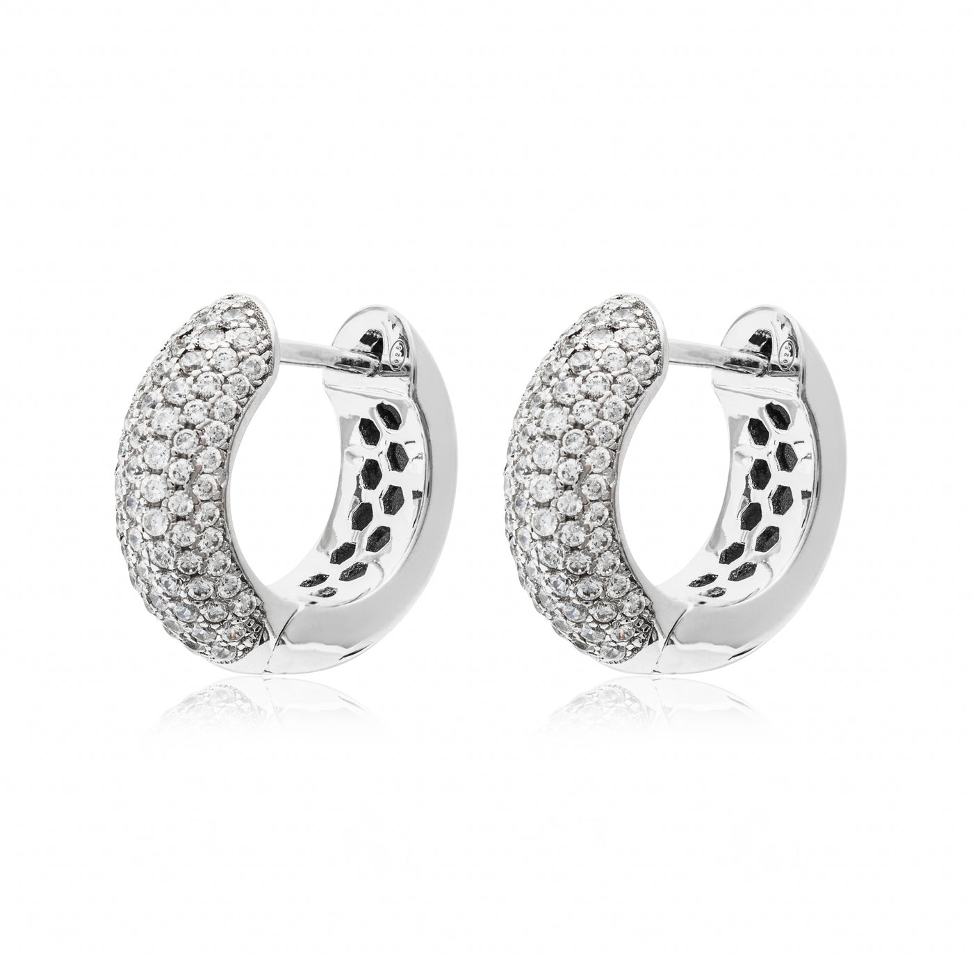 Elise Pavé Arrondi - Boucles d'oreilles