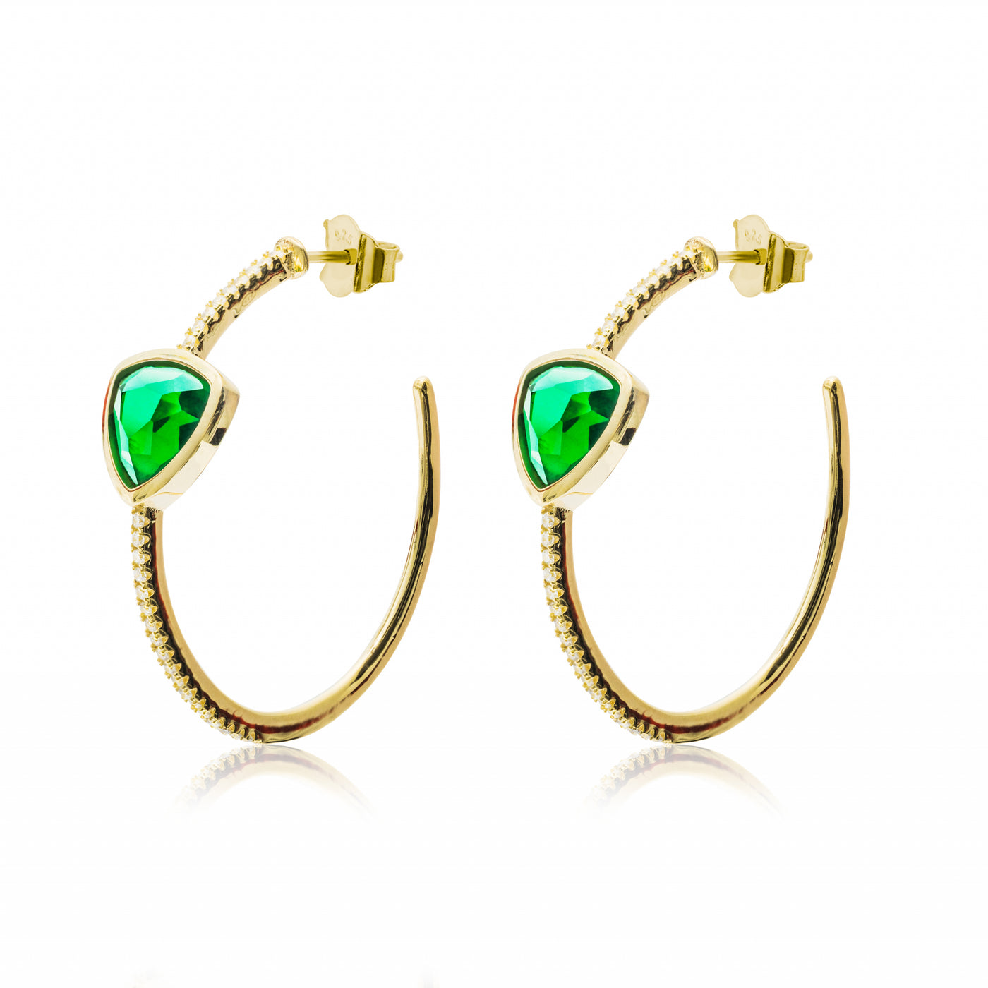 EMERALD TRIANGLE - Hoop Earrings