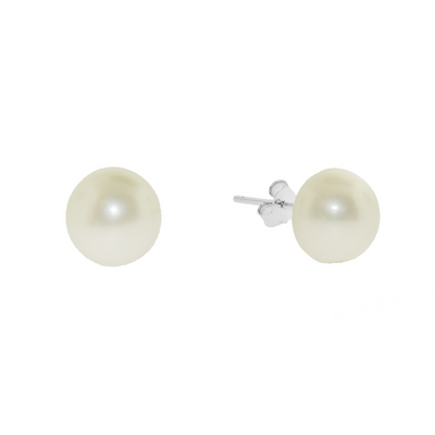 White Pearl - Stud Earrings