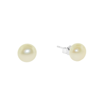 White Pearl - Stud Earrings