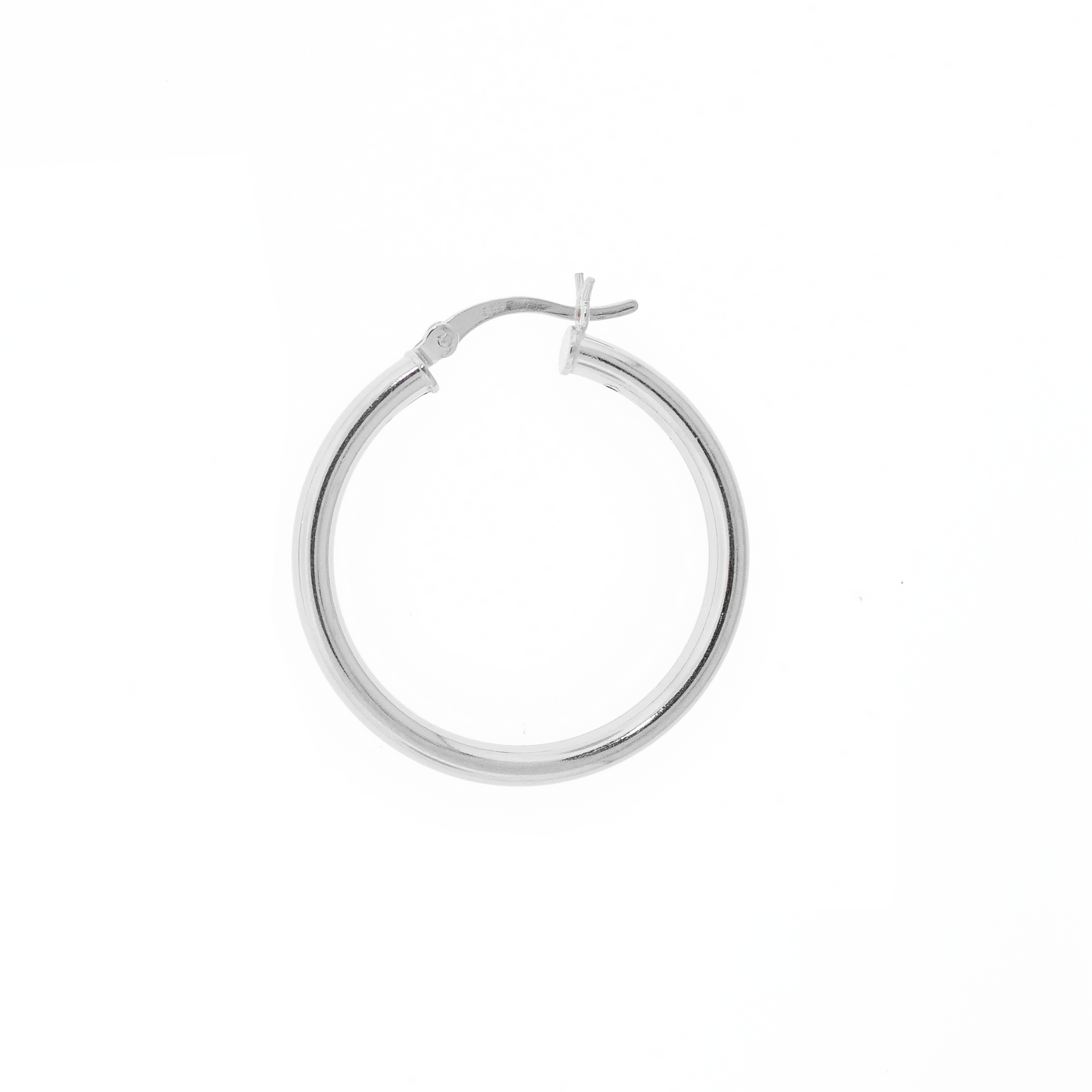 Hoop Earring 3 mm Silver - Rhodium