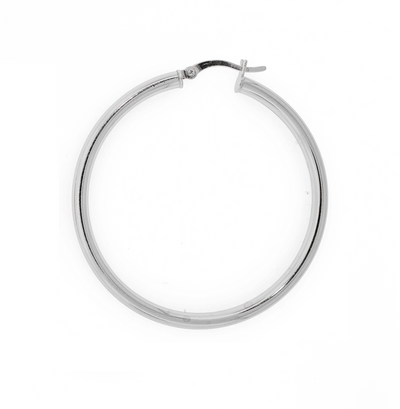 Hoop Earring 3 mm Silver - Rhodium