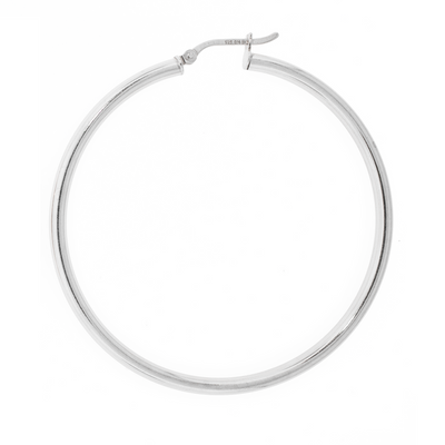 Hoop Earring 3 mm Silver - Rhodium