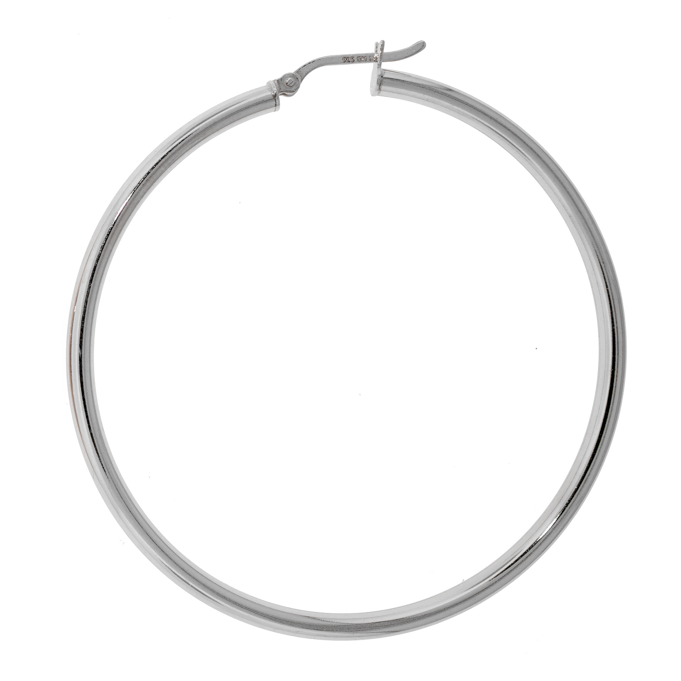 Hoop Earring 3 mm Silver - Rhodium